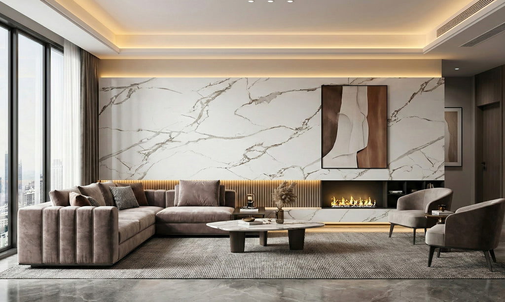 Panneau PVC imitation marbre 4 pieds x 8 pieds - FM 2