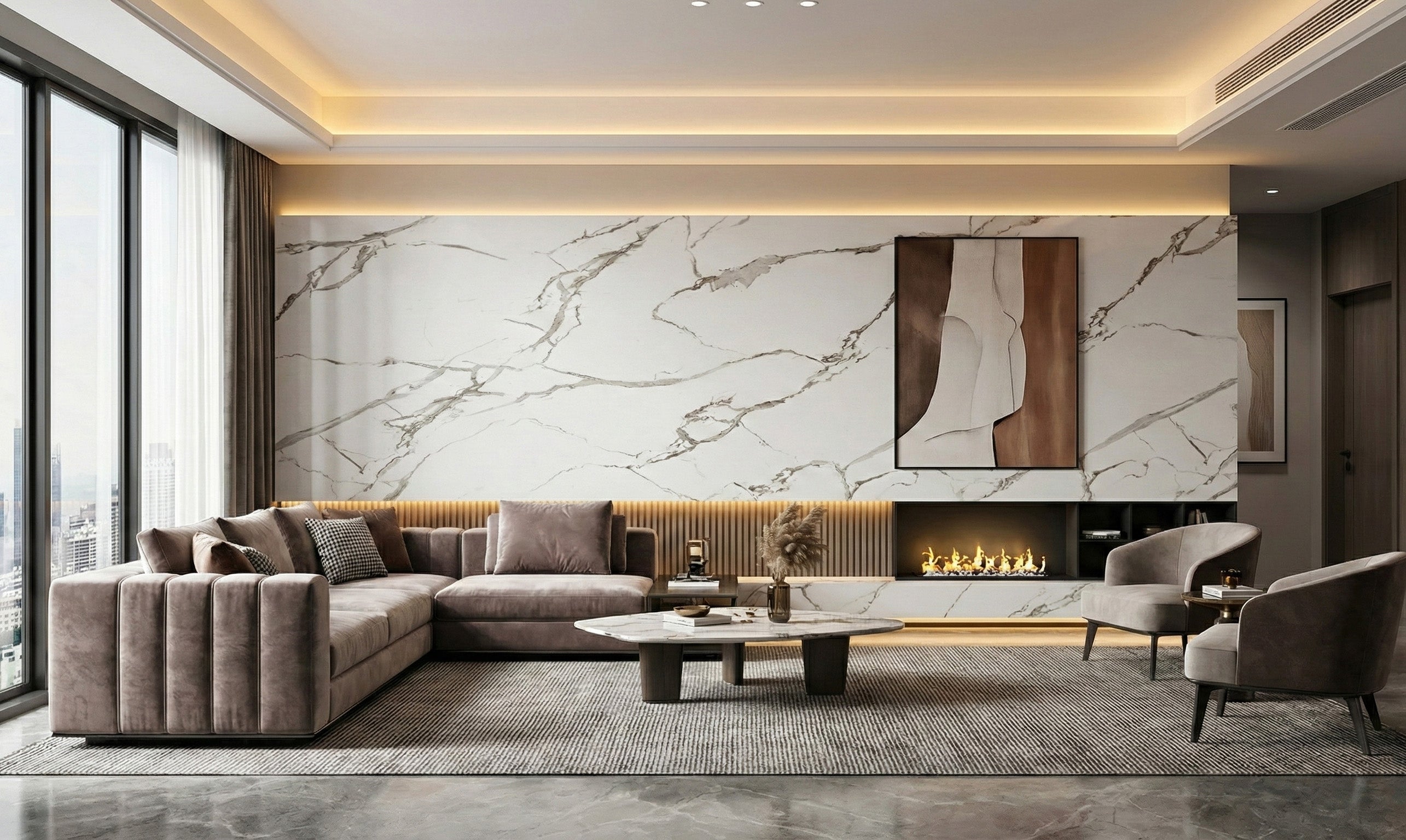 Panneau PVC imitation marbre 4 pieds x 8 pieds - FM 2